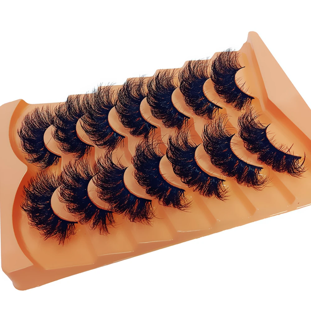 14 คู่/2 แพ็คขนตา Faux Mink ขนตายาวนาน Fluffy Mink Lashes Dramatic Volume Lashes Extension หนายาว