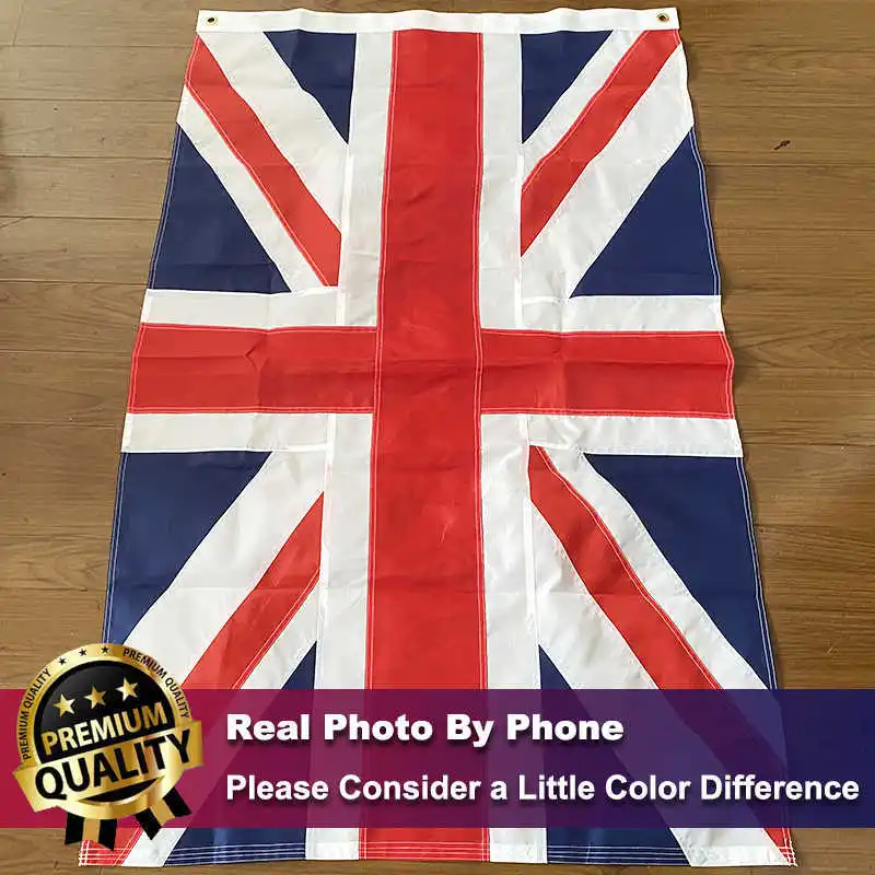 Stitched Union Jack British Flag UK United Kingdom Banner 90x150cm Heavy-Duty Oxford Waterproof Home Garden Outdoor Decoration