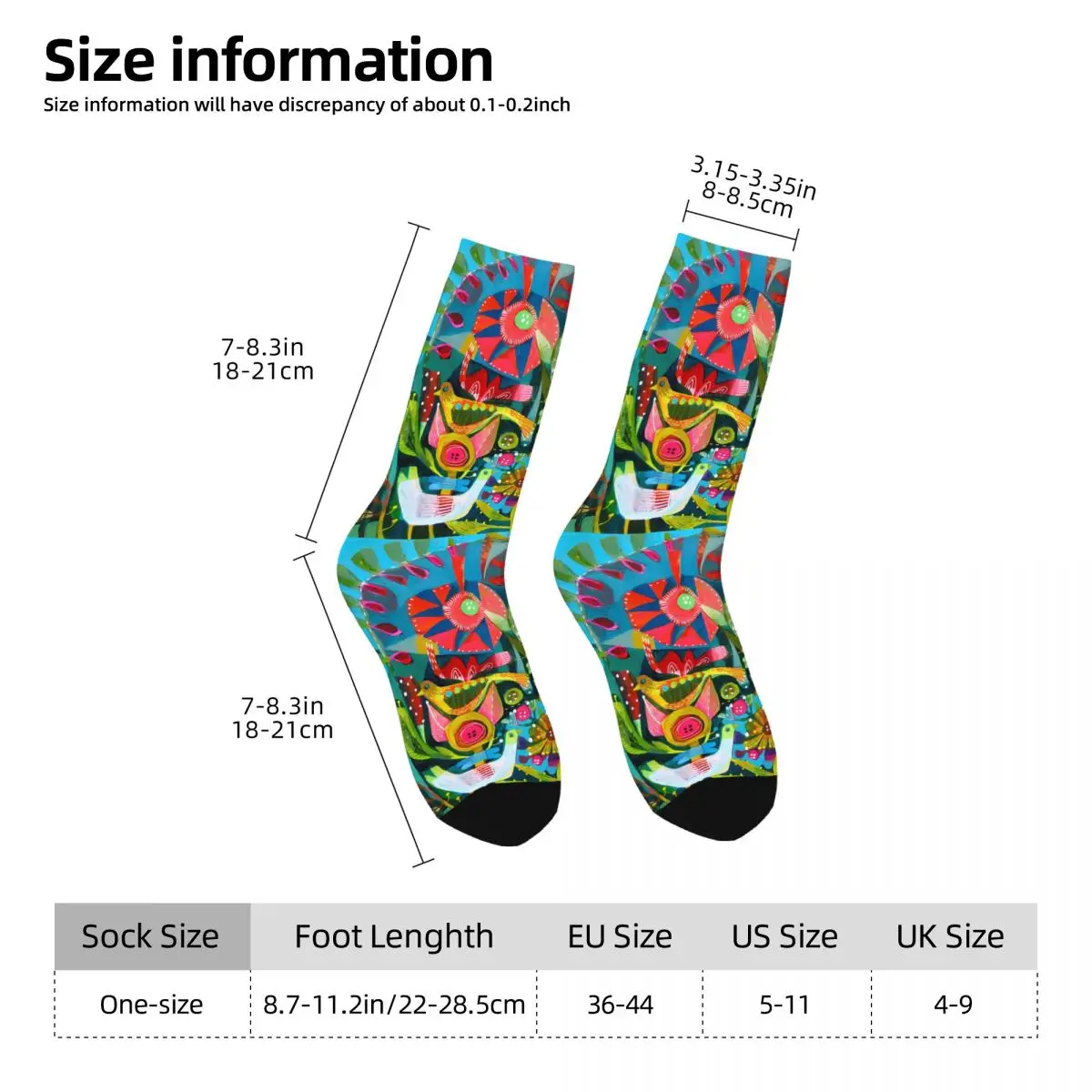 Birds And Buttons Sock Printed Man Polyester