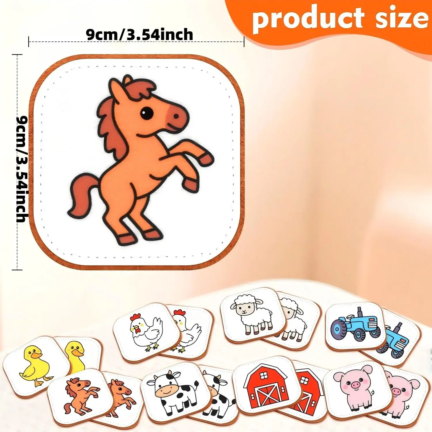 Kids Felt Wild Animal Memory Matching Game, Soft Sensory Flash Cards, Preschool Quiet Travel Educational Safari Toy