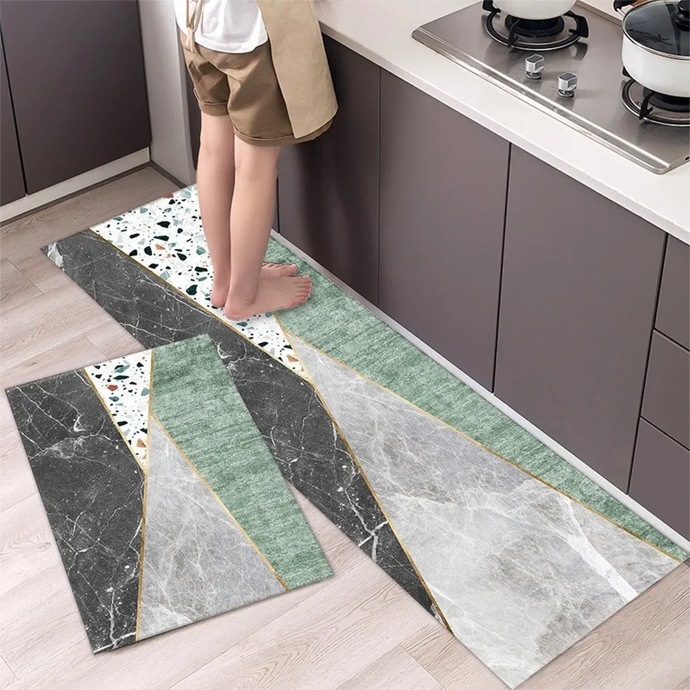 Anti-Slip Kitchen Rug Anti Fatigue Carpet Hallway Entrance Bathroom Rug Doormat Bedroom Living Room Washable Kitchen Floor Mat