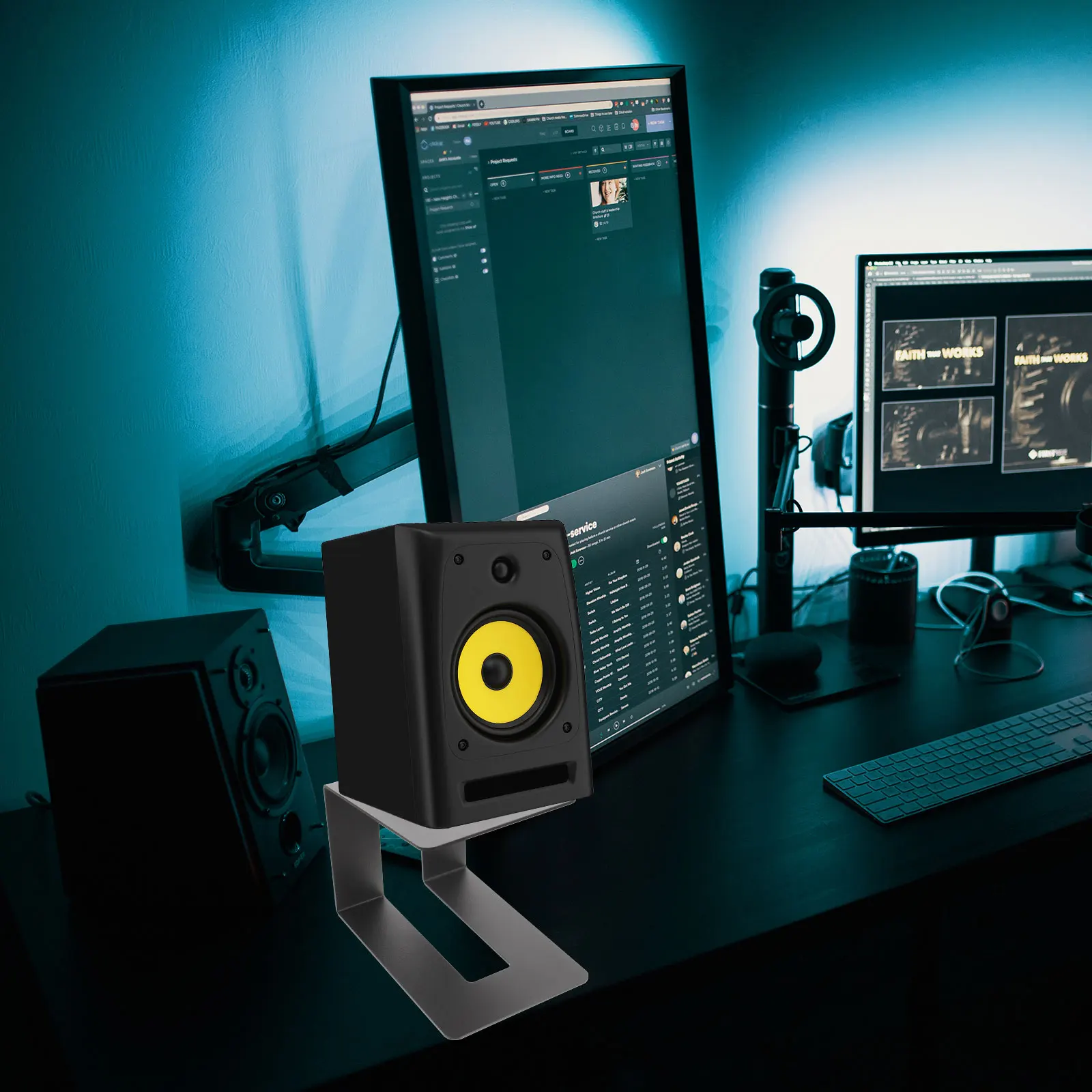 

1pcs Universal Speaker Bracket Sound Speaker Storage Stand Metal Desktop Holder Support For Computer Bookshelf Speakers Riser
