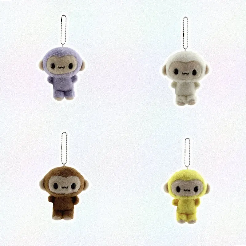 Kawaii Multicolor Monkey Plush Doll Soft Fluffy Stuffed Animal Cute Collectible Toy for Teen Girls