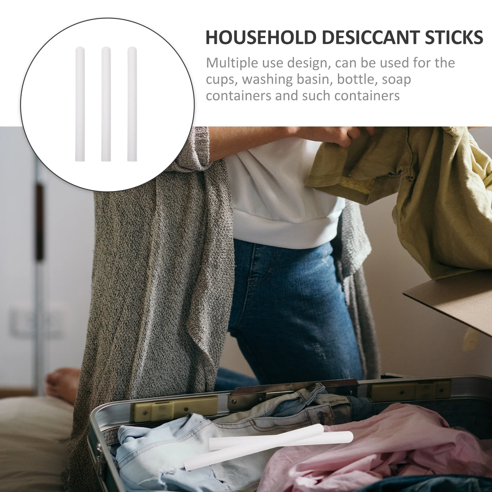 3 قطعة أداة إزالة الرطوبة وظيفة الإصدار البخاري العفوية عصا جافة طويلة الأمد للاستخدام المنزلي والمطبخ والحمام والتجفيف