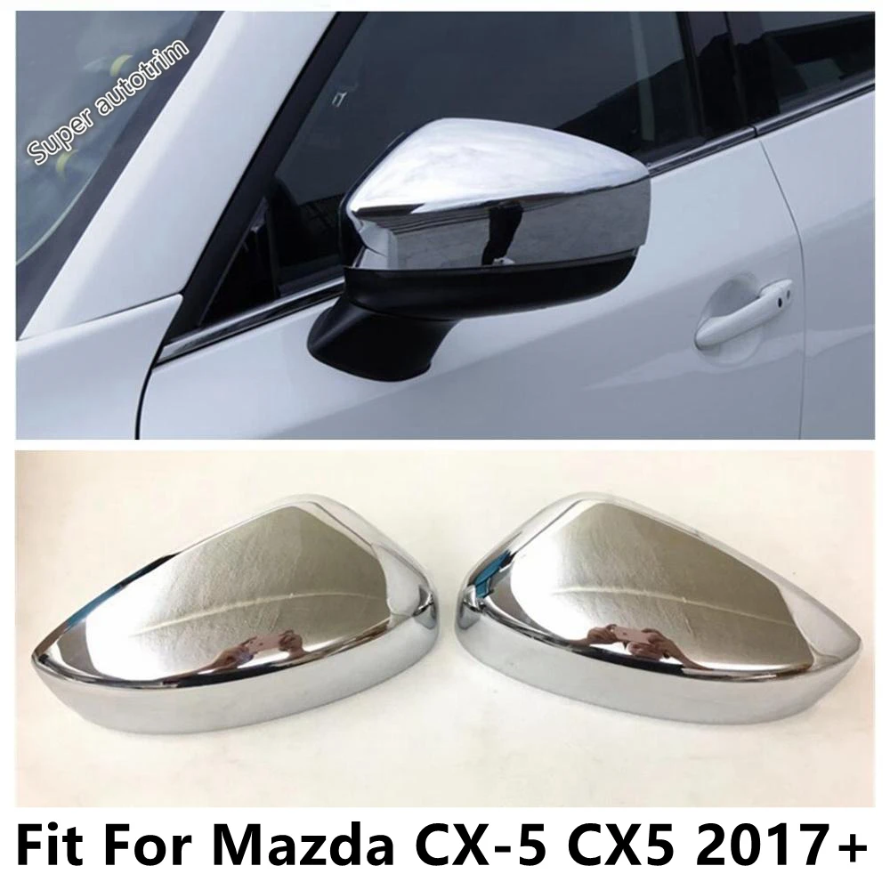 

Rearview Mirror Cap Shell Protection Cover Trim For Mazda CX-5 CX5 2017 - 2024 ABS Chrome / Carbon Fiber Accessories Exterior