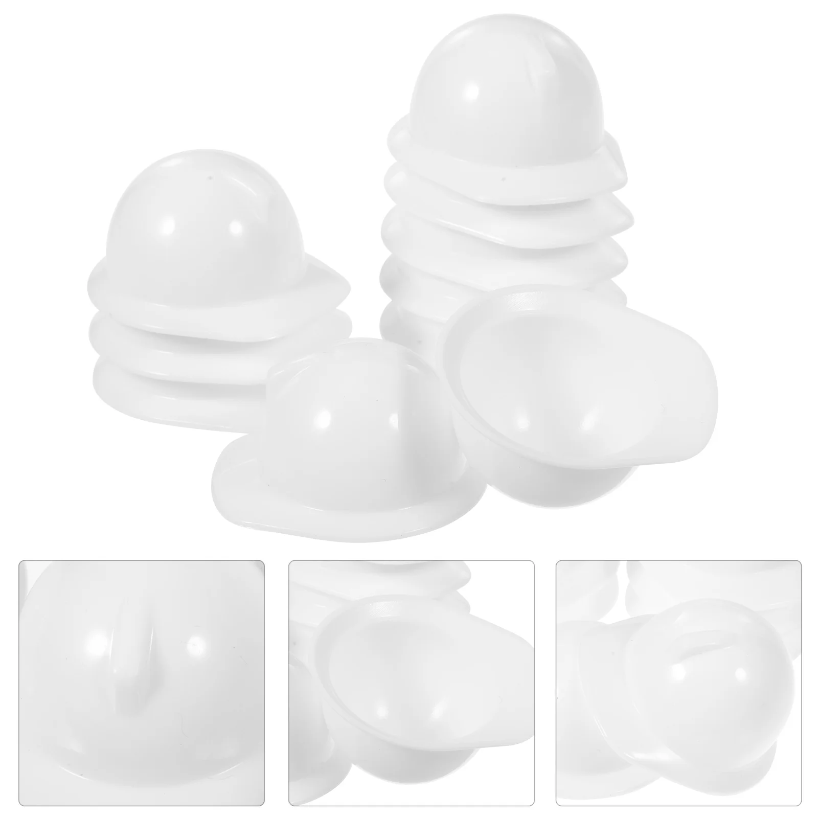 20 Pcs Mini Construction Helmets Hat Toddler Bottle Cap Party Hats Kids White Plastic Toy Baby