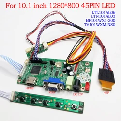 LCD Controller board Kit For LTL101AL06 LTN101AL03 BP101WX1-300 B101EAN01.2 1280*800 8BIT 45P FPC HDMI VGA diy monitor Display