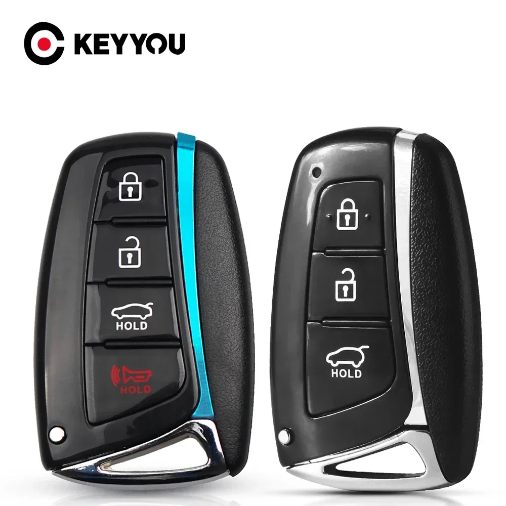 KEYYOU Control Smart Remote Car Key Shell Case For Hyundai Santa Fe IX45 Azera Genesis 2013 2014 2015 Fob TOY40 Blade 3 4 Button