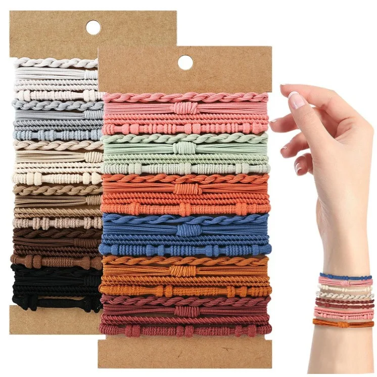 

32 Pcs Bohemian Bracelet Hair Ties, Elastic Rubber Bands That Don't Hurt, Fashionable Ponytail Hair Accessories ,Hair Rope Head Accessories Elastic Band Scrunchies