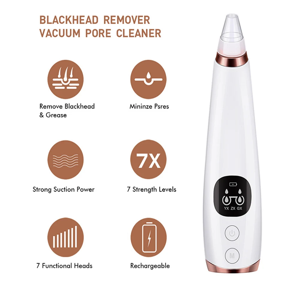 Removedor de cravo elétrico, Aspirador De Acne, Remoção De Manchas Pretas, Limpeza Profunda Facial, Máquina De Limpeza De Poros, Ferramentas De