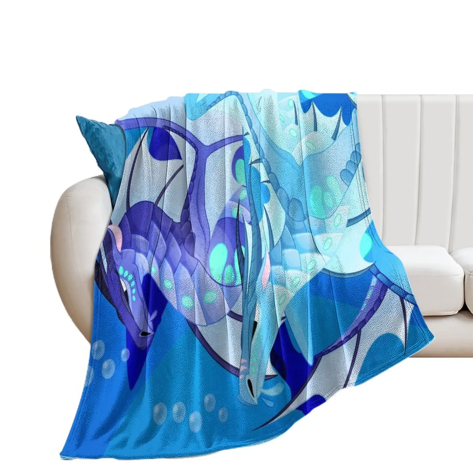 Wings of Fire- Tsunami & Riptide Throw Blanket Multi-Purpose Decoratives Picnic Blankets