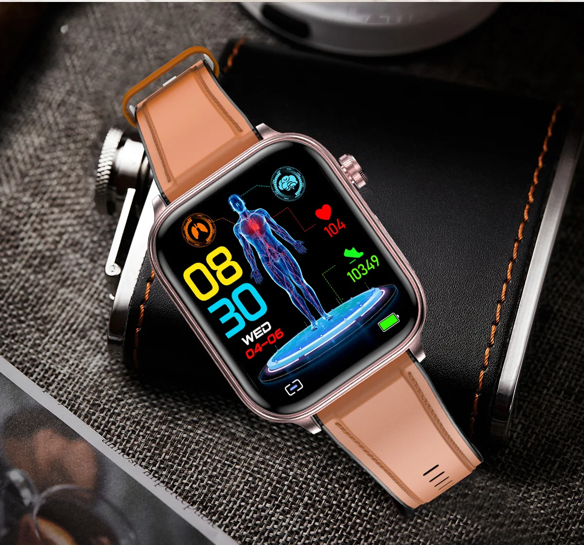 2025 ساعة ذكية صحية جديدة فائقة الصحة SmartWatch الدهون في الدم ECG حمض اليوريك معدل ضربات القلب BT ضغط الدم سوار ذكي