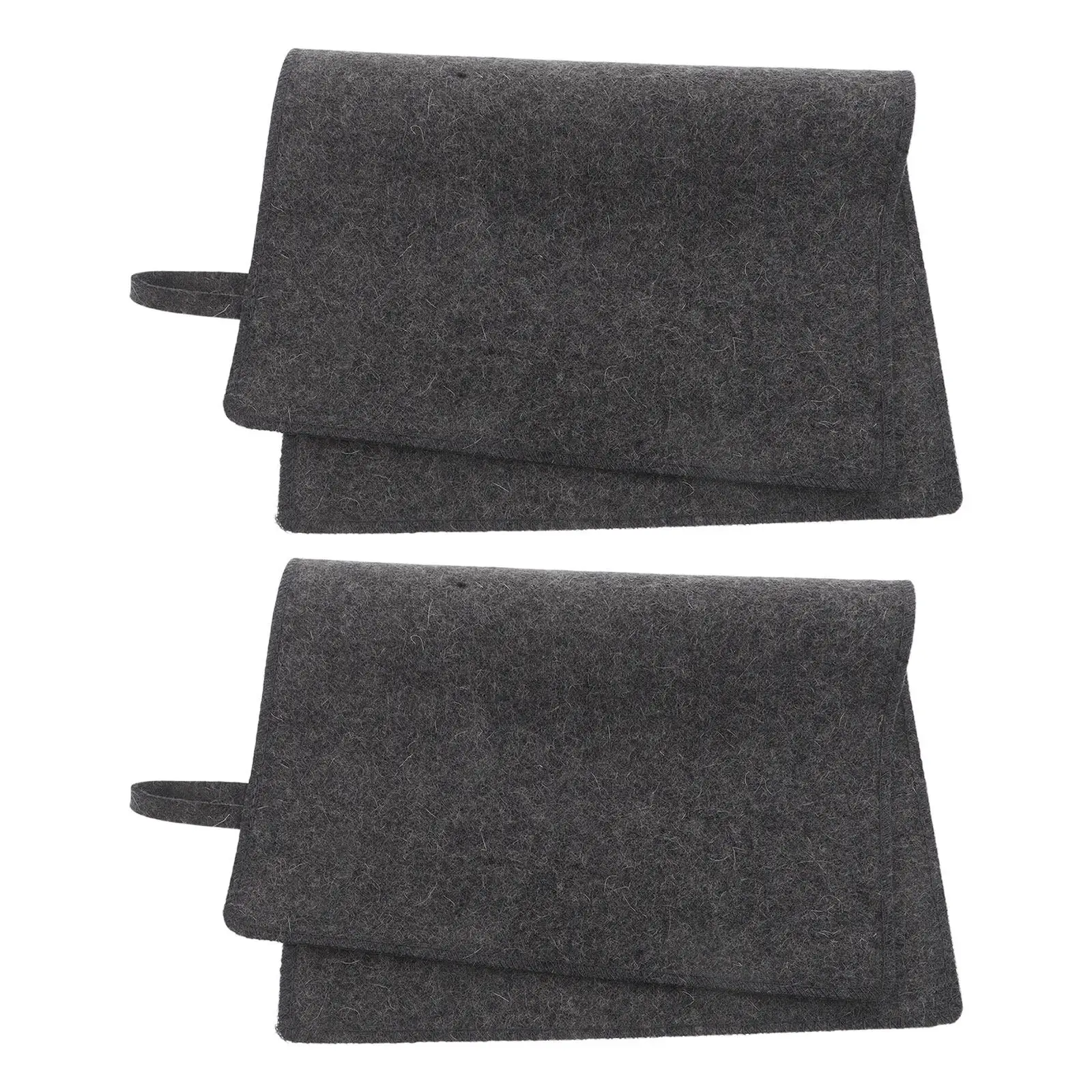 2Pcs Felt Sauna Bench Cushion Nonslip Heat Insulating Seat Pad Waterproof Bathmat Steam Room Shower Grey 15x12 Inch