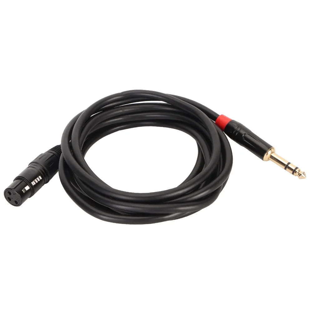 20 AWG OFC Core 3PIN XLR Female To 1/4 Inch 6.35mm Cable Multilayer Shielding Plug and Play Microphone Cable 3 Meters/9.8ft