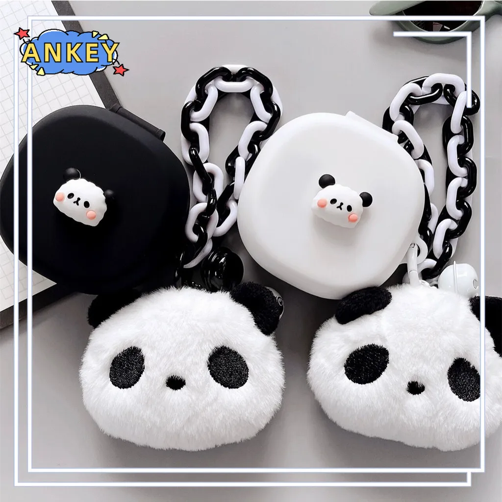 Case for Sony LinkBuds Clip Protective Silicone Cute Panda Cartoon Covers Bluetooth Earphone Shell Headphone PortEarphone