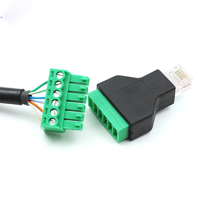 

connector 1Pcs Ethernet RJ12 6P6C Male to 6 Pin Screw Terminals Adapter Connector speaker terminal Adapter Connector