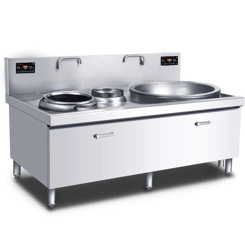 

Double head combination induction cooker commercial 15kw high power hotel canteen electric frying stove commercial