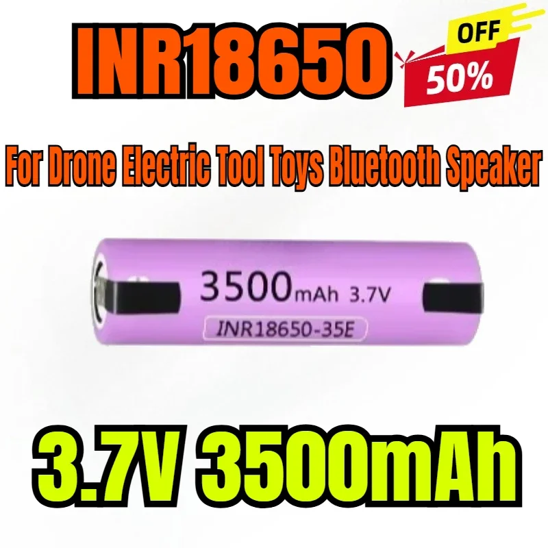 

INR18650 35E 3.7V 3500mAh Rechargeable Lithium - Ion Battery with 30A High - for Drone Electric Tool Toys Bluetooth Speaker