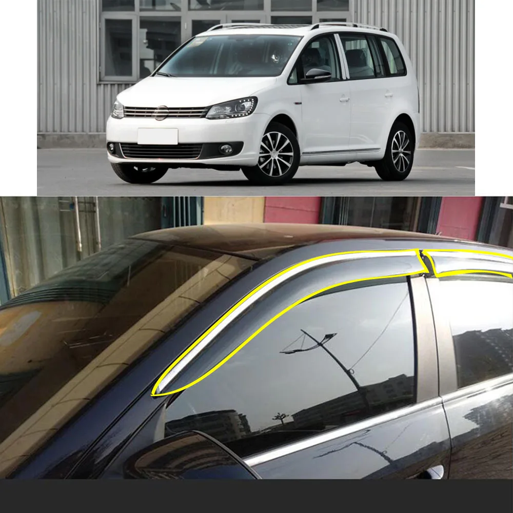 

Car Sticker Plastic Window Glass Wind Visor Rain/Sun Guard Vent For VW Volkswagen Touran 2004-2005 2006-2010 2011-2012-2014-2015