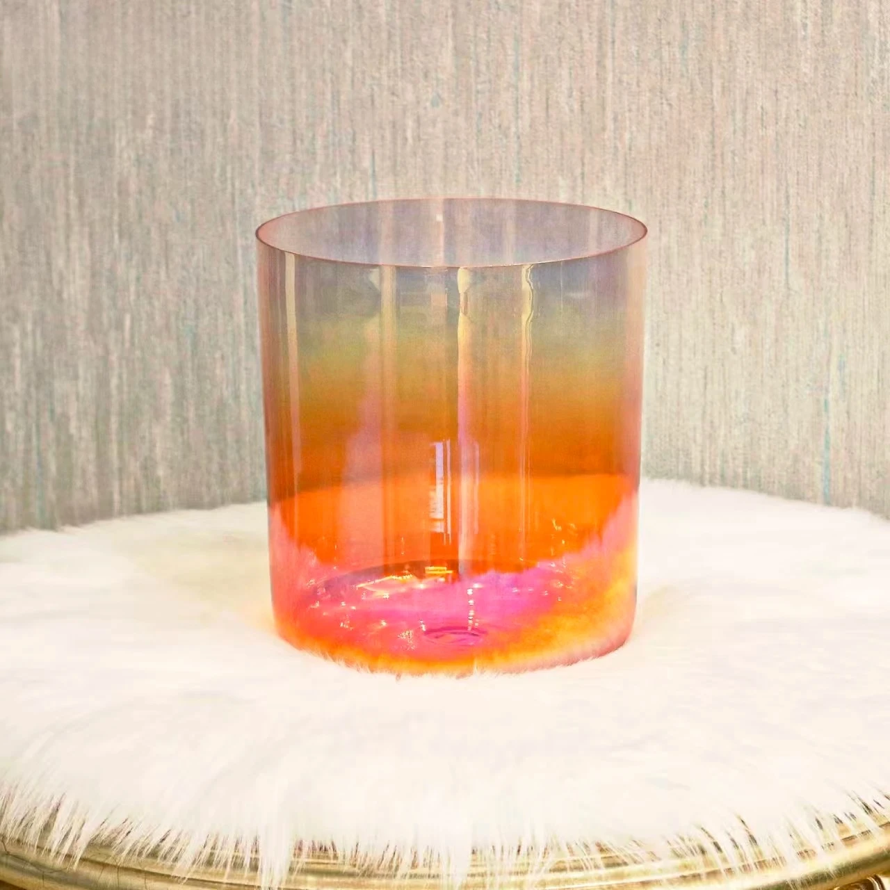 YUNQIQINGYIN CrystalSoul Classic Seven Chakras Orange Alchemy Clear Quartz Crystal Singing Bowl Set Sound Healing Instrument for Yoga Meditation Chakra Balancing & Spiritual Sound Bath Therapy