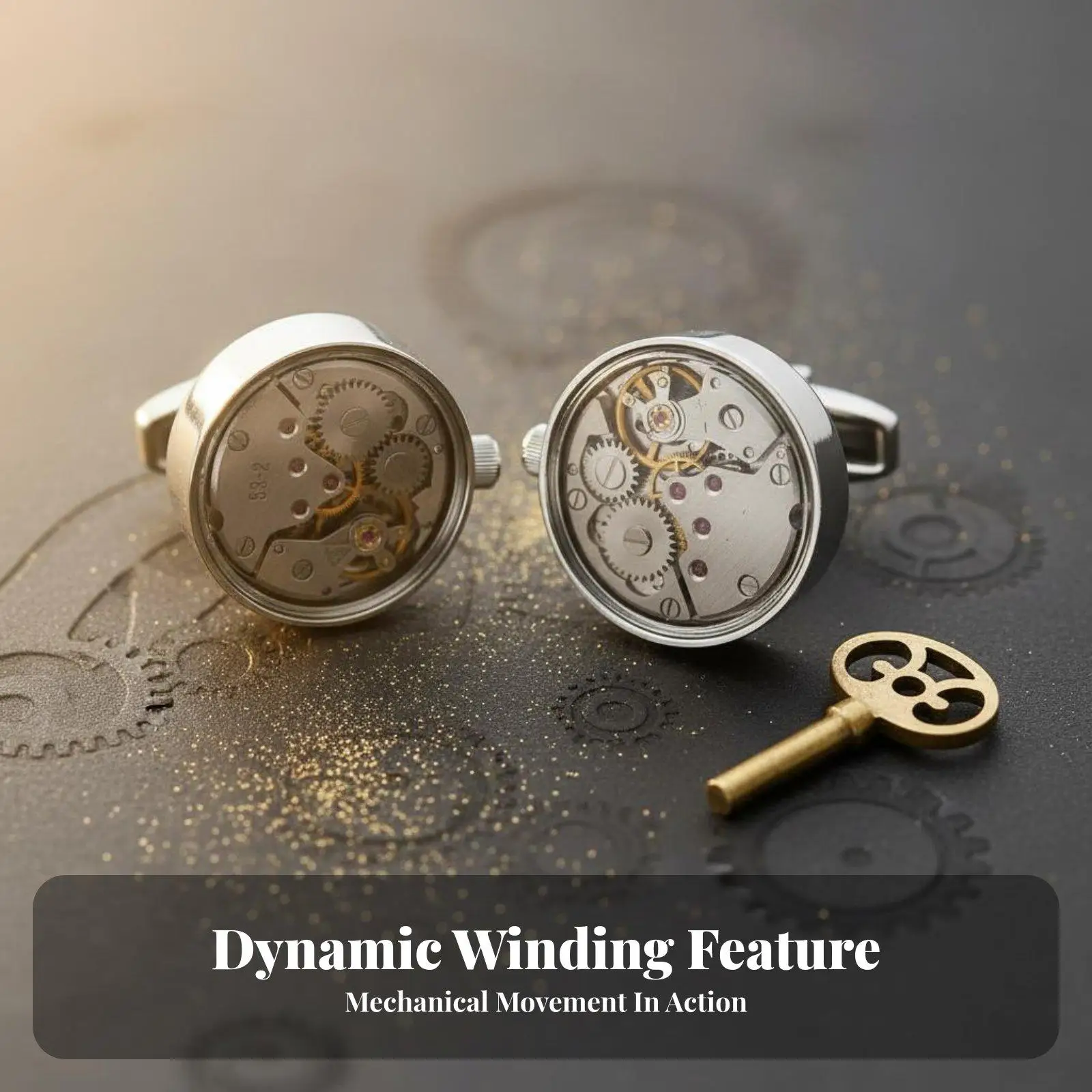 Boutons de manchette Steampunk Gear Movement avec dôme en verre, accessoire de mode élégant pour homme, pour mariage ou chemise d'avocat