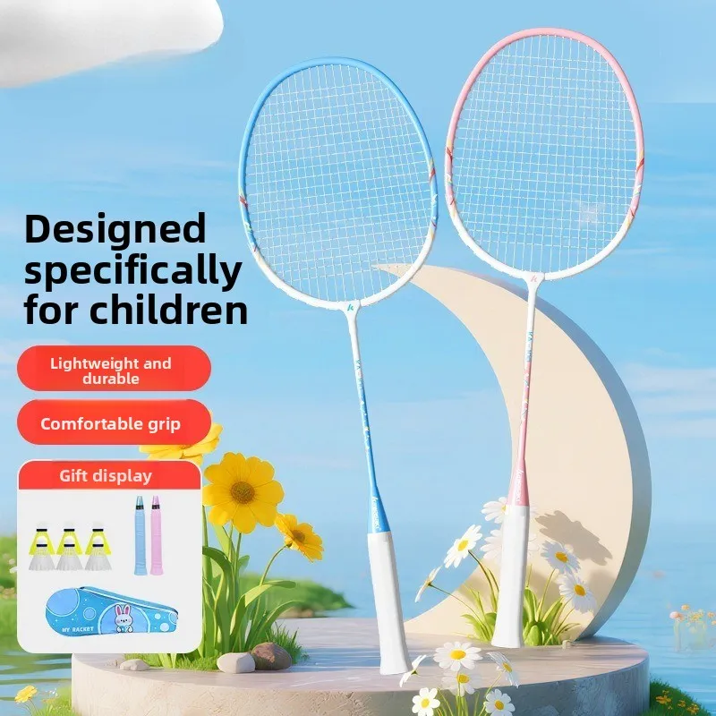 

2026 new Kids Badminton Racket set professional Teenagers and children entertainment Racquet Sports Ferroalloy padel 배드민턴 라켓