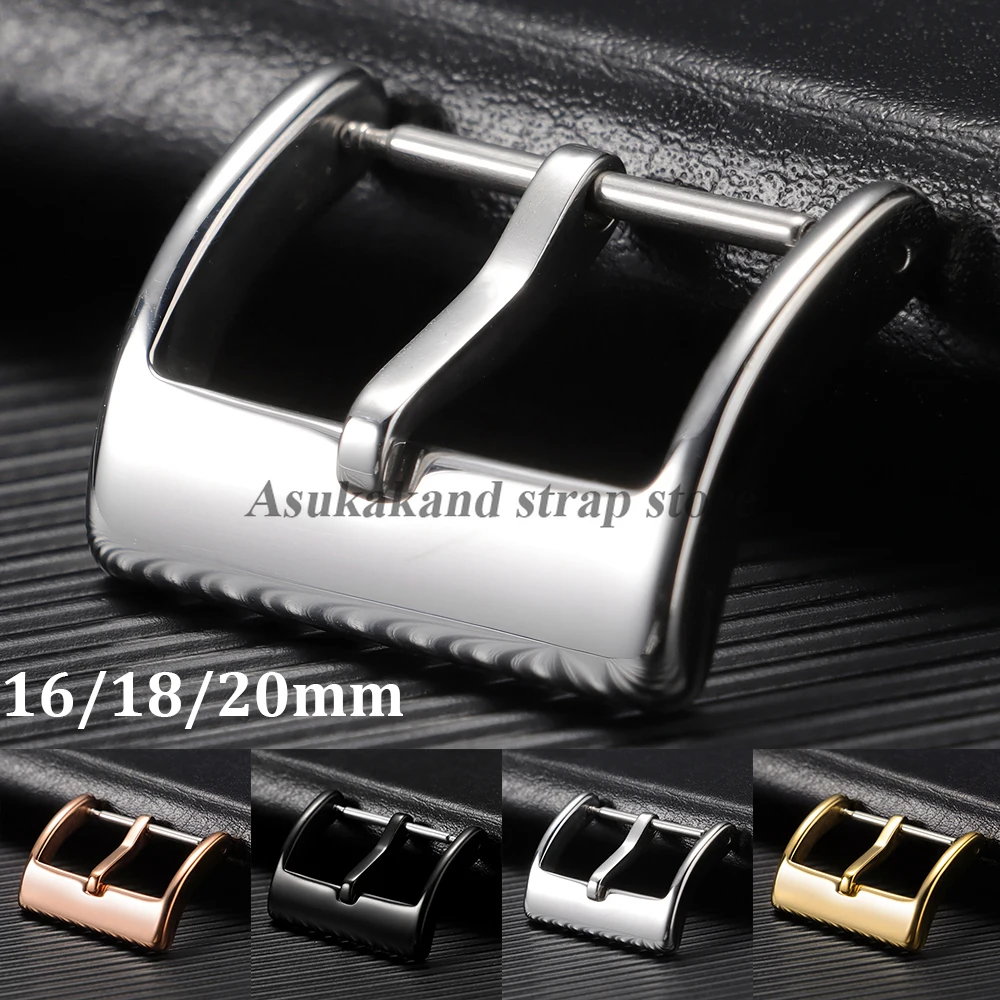 16 ミリメートル 18 ミリメートル 20 ミリメートルポリッシュステンレス鋼時計バックルピンクラスプ革シリコン時計バンドボタン交換アクセサリー