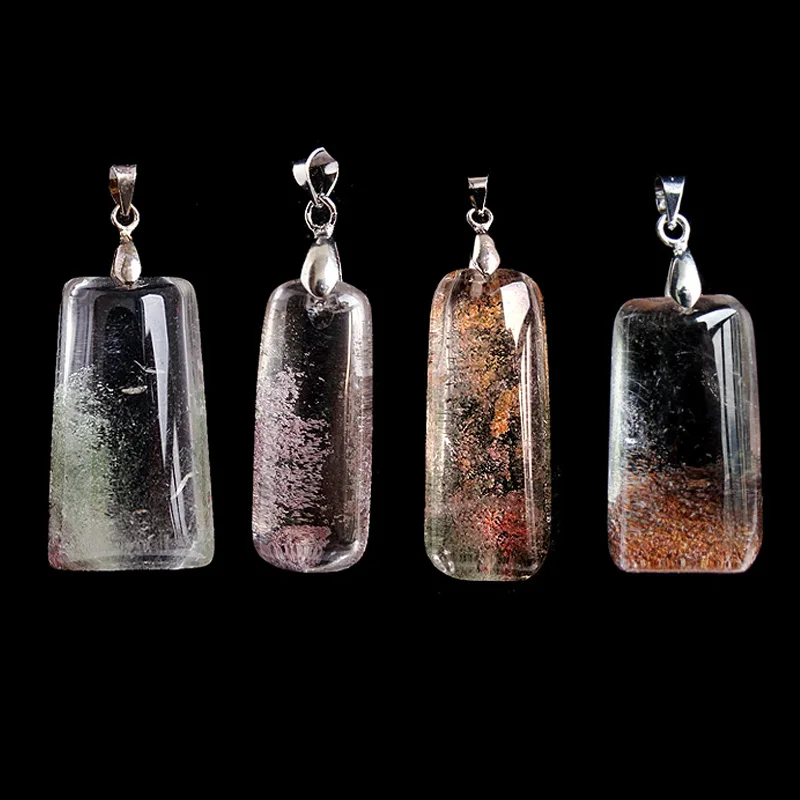 Men's Jewelry Natural Ghost Phantom Quartz Crystal Stone Specimen Healing Pendant Gem stone Home Decor DIY Crafts Material BU004
