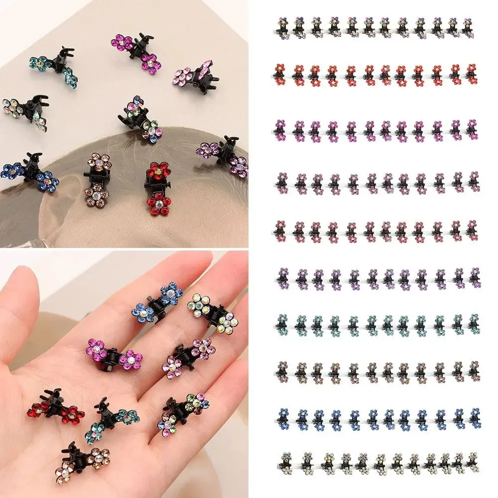 12 pcs/set Women Girls Flower Hair Accessories Gift No-Slip Grip Glitter Teeth Clips Hair Claw Clips Jaw Clips