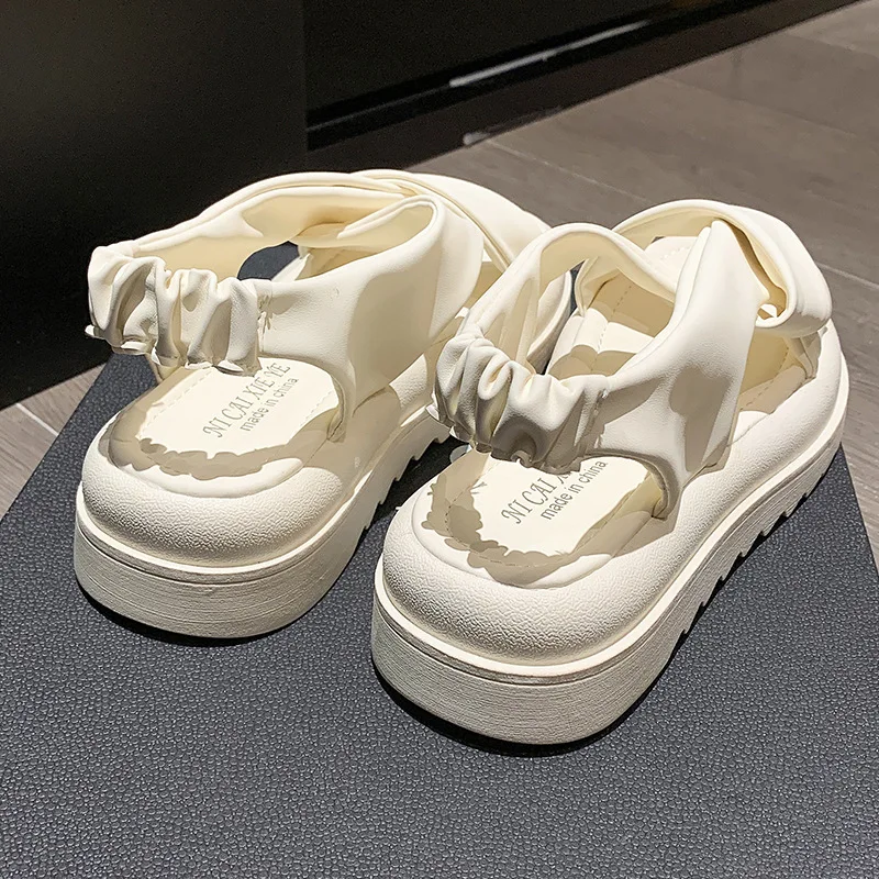 Sandals Women Platform Sandals Summer Women Fashion PU Lightweight Buckle Platform Heel Sandalias Mujer