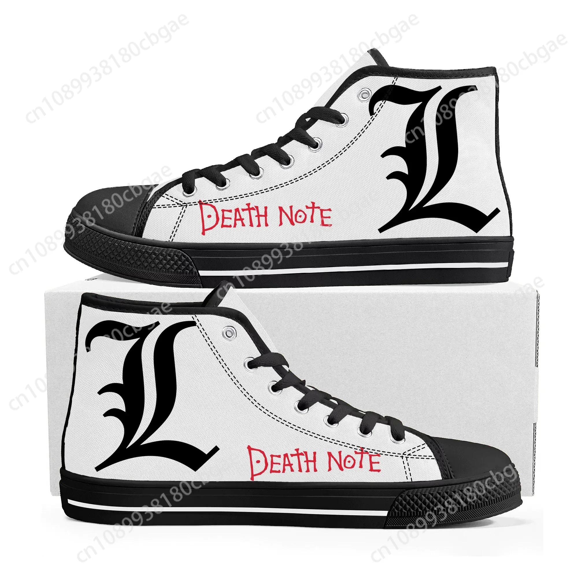 Hot Anime Death Note Yagami Light L Sneakers alte Uomo Donna Adolescente Sneaker in tela Scarpe casual per coppia Scarpe casual personalizzate