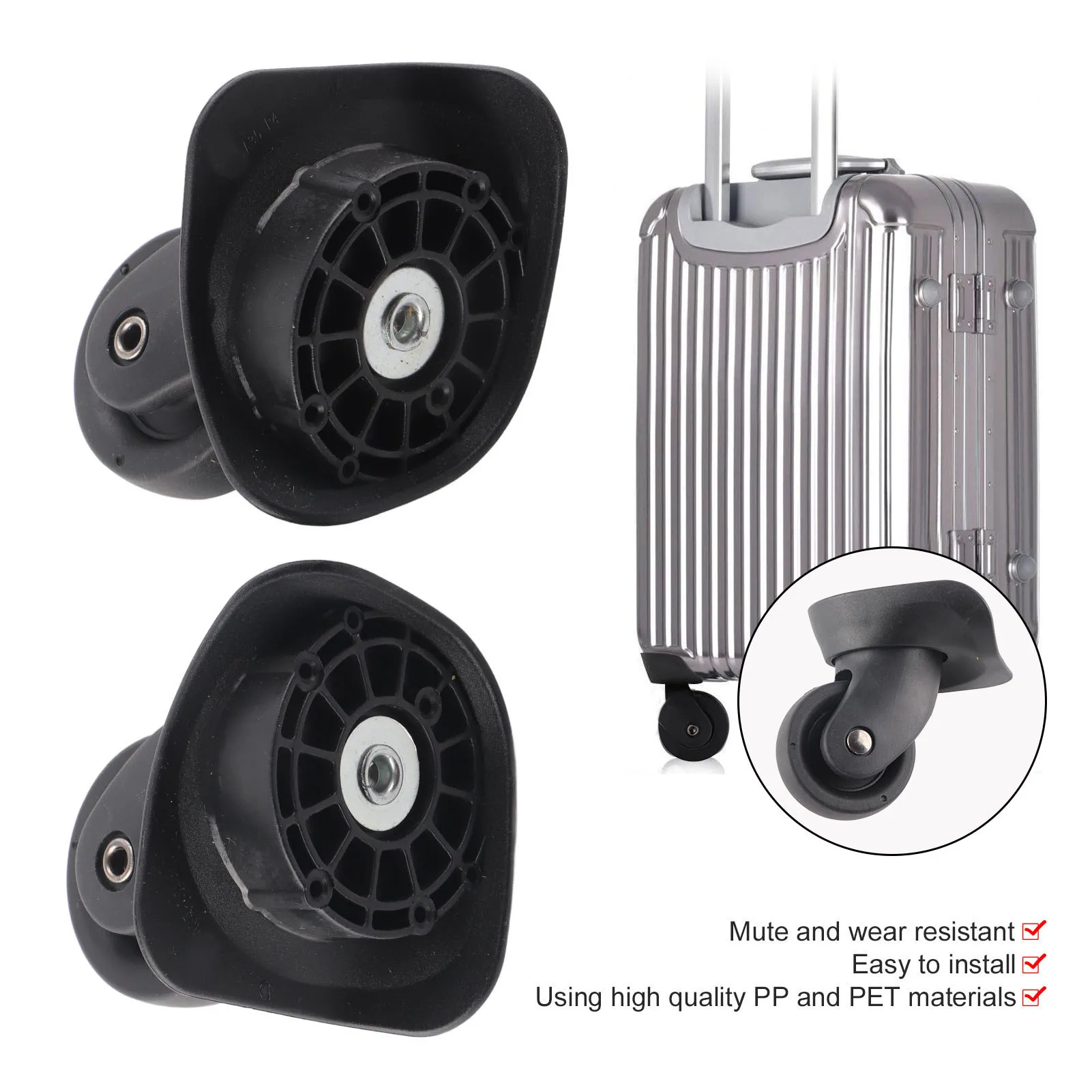 

1 пара бесшумных вращающихся колес A35 для чемодана, запасные части, колеса для чемодана, бесшумные колеса для дорожного багажа