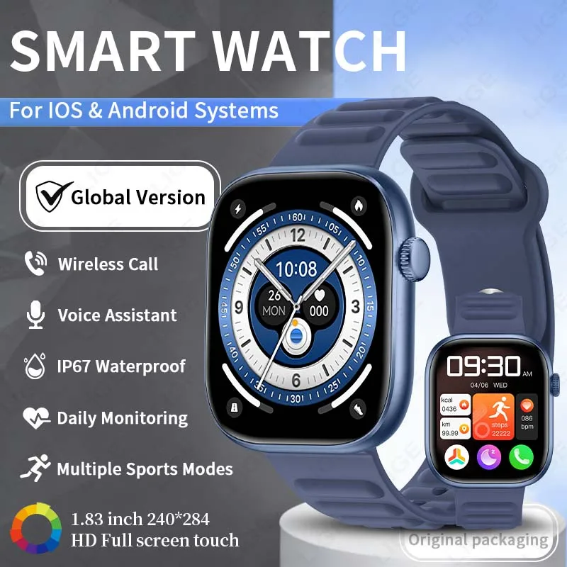 LIGE 2026 New Smart Watch Women Custom Dial Heart Rate Health Monitoring Voice Assistant BT Call Waterproof Sport Smartwatch Men