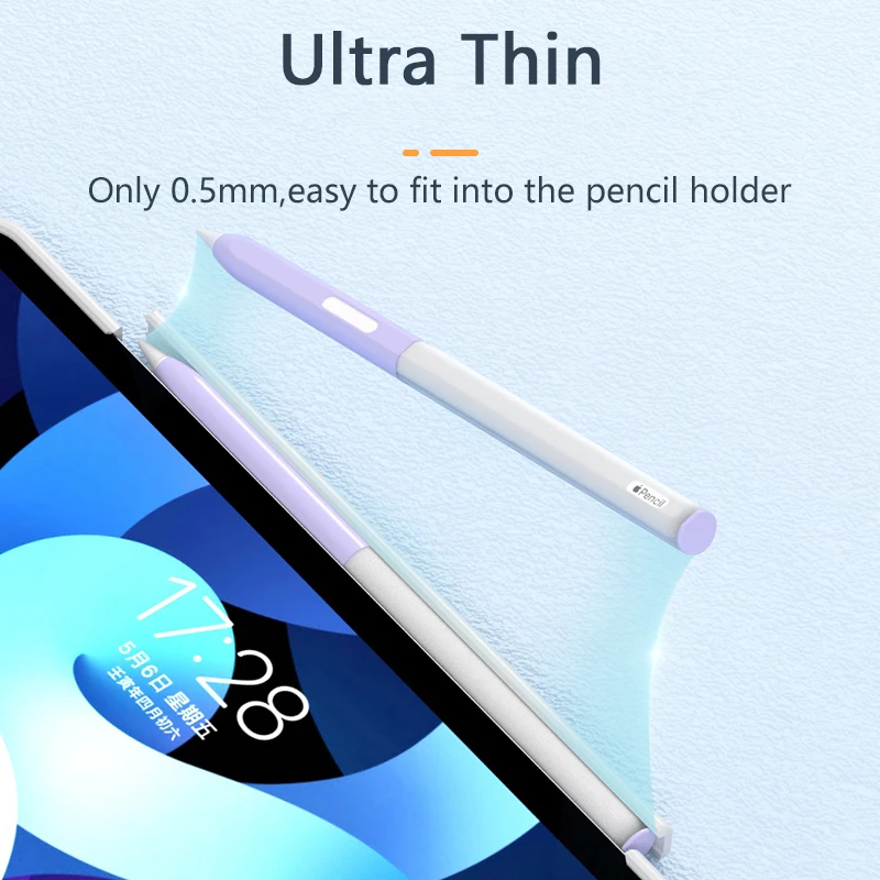 For Apple Pencil Case 2nd Generation Capacitive Magnetic Silicone Transparent Anti Drop Protective Cover Pen Tip Protector