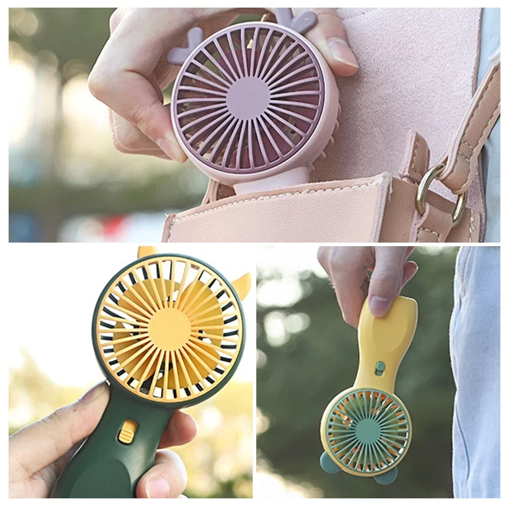 Portable Mini Fan Night Light Pocket Handheld Fan USB Charging Fan 2 Speeds Adujustable Summer Cooling Fan for Home Outdoor