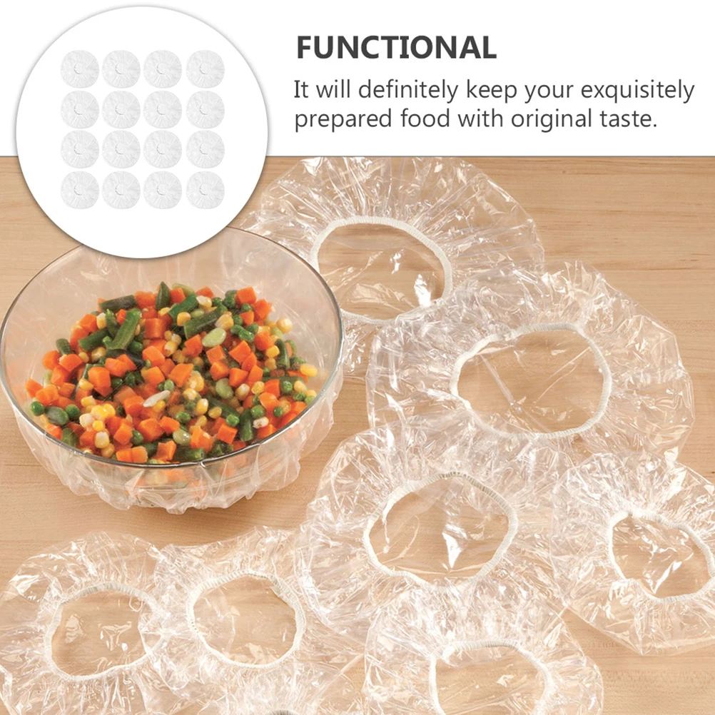 

200 Pcs Bowl Elastic Food Dust Cover Kitchen Gadget Self Disposable Bowl Cover Confessed Dish Plastic Wrap Storage