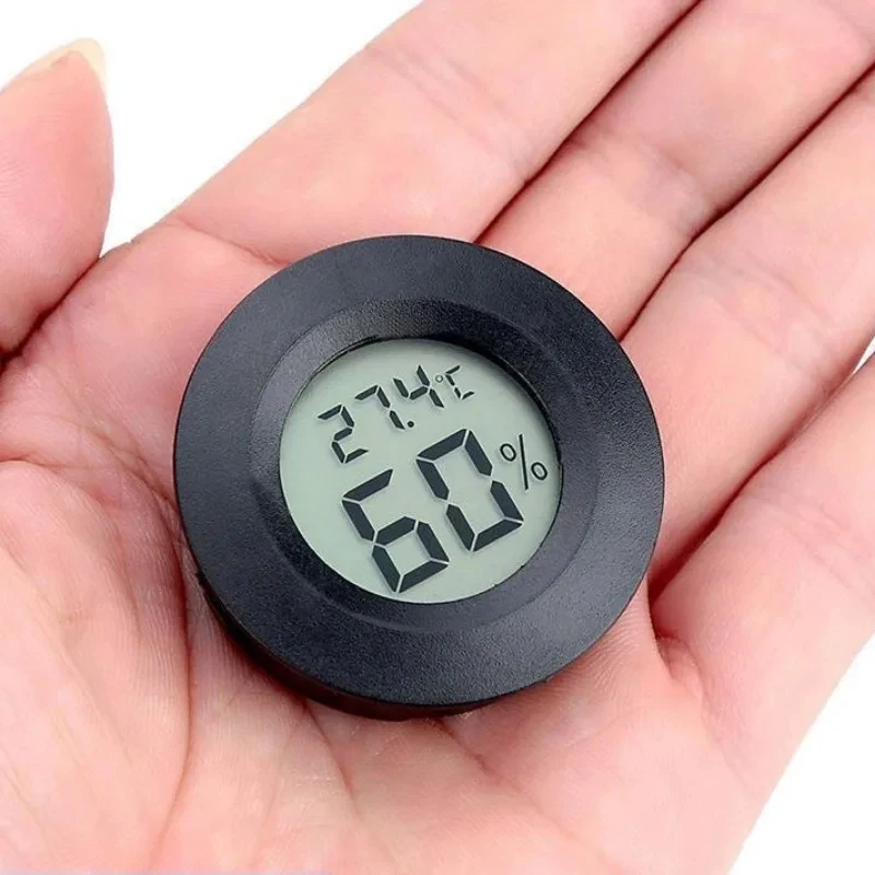 Mini higrómetro, termómetro Fahrenheit o Celsius, monitor LCD Digital, medidor de temperatura y humedad redondo para habitación interior, 1-6 uds.