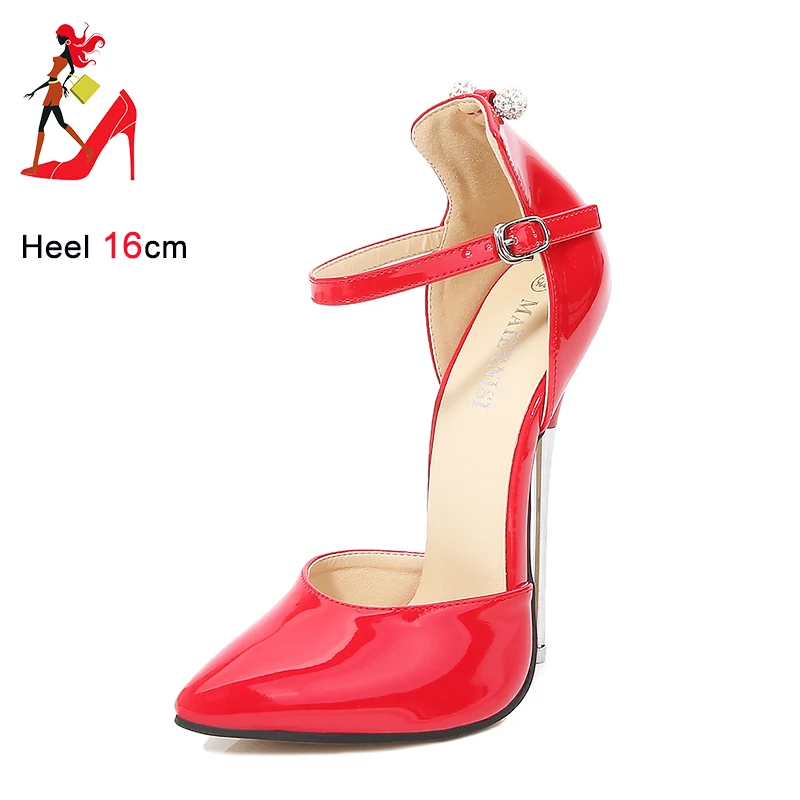 Fetish 16CM Extreme High Heels SM Cosplay Sandals Summer Fashion Poined Toe Stilettos Crossdresser Shoes Metal Heel Women Shoes