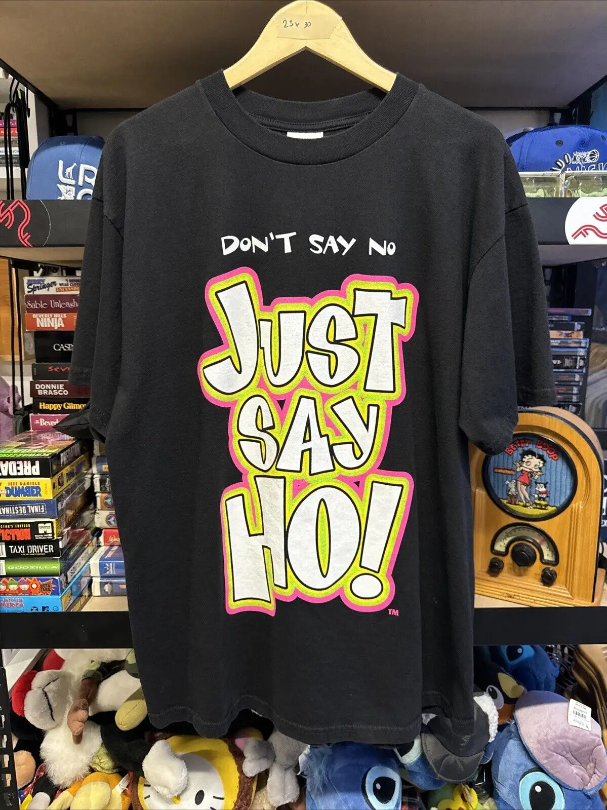 

Винтажная футболка с надписью «Just Say Ho», размер XL, 23x30, редкий VTG