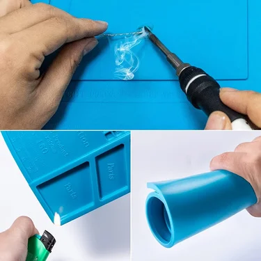 Magnetic Soldering Station Mat Antistatic High Temperature Resistance Silicone Work Mat for Electronic Phone Laptop Watch Repair