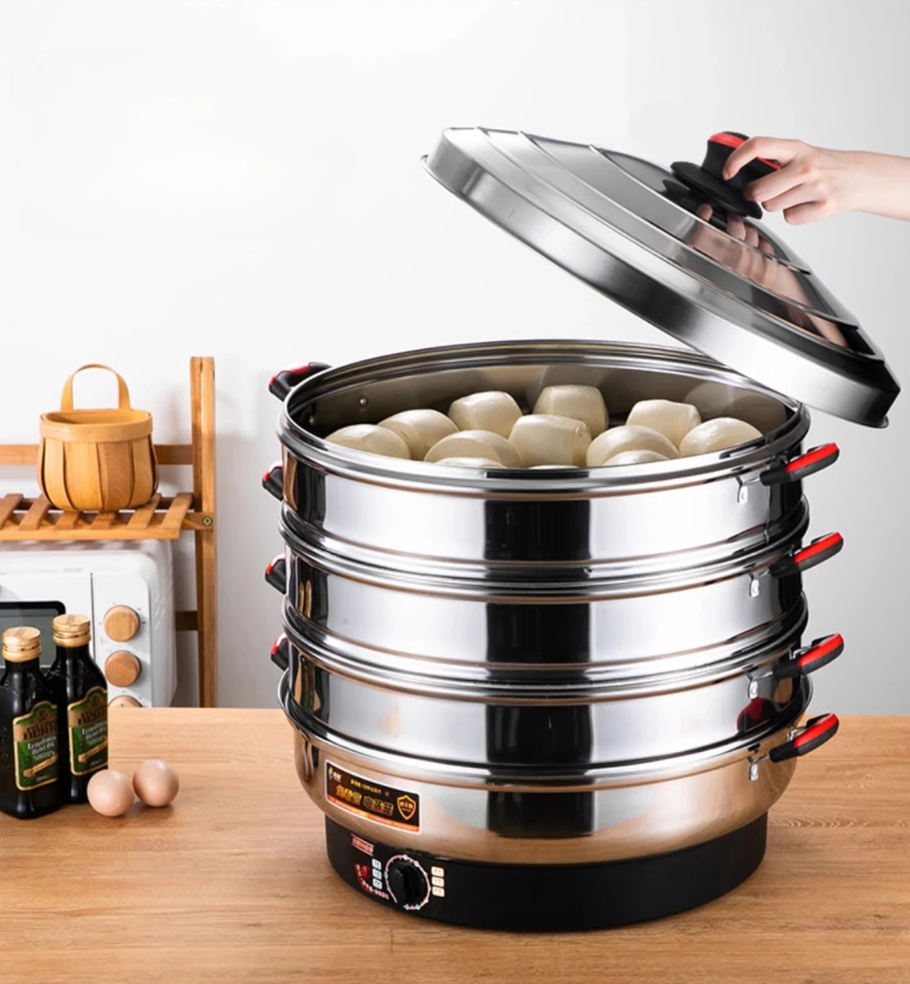 Stainless - steel electric steamer - large capacity & multifunctional with smart temperature control food warmer