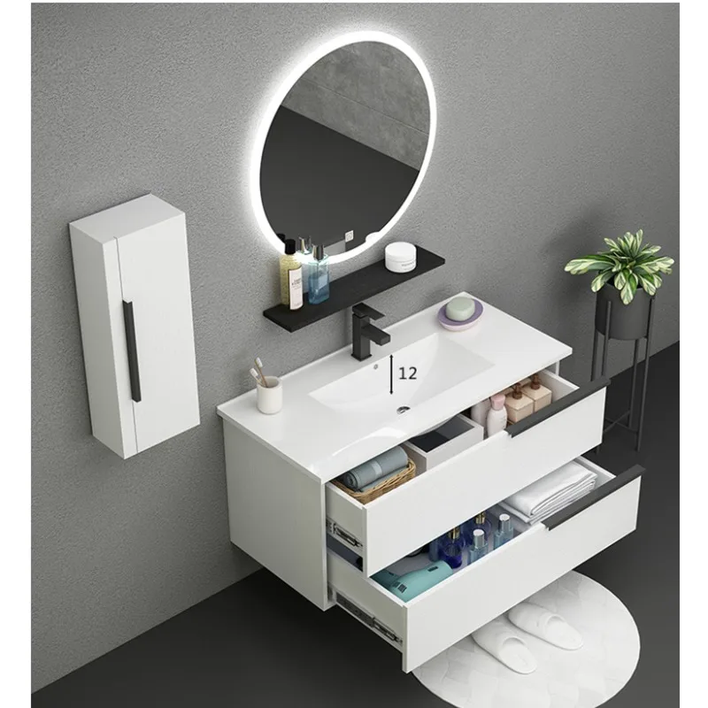 

Nordic bathroom cabinet combination modern simple light luxury bathroom face wash basin cabinet