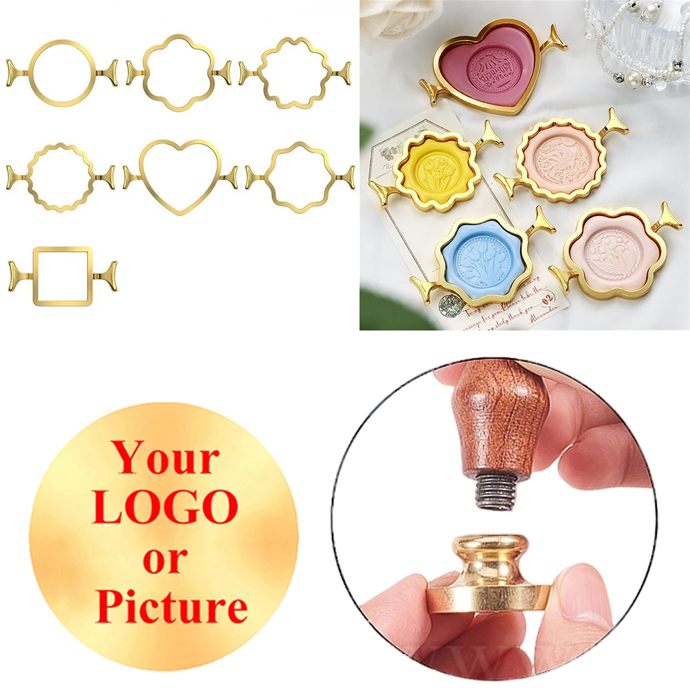 Personalisierte Hochzeits-Wachssiegel-Stempel mit individuellem Logo-Design, Metallhalter für DIY-Umschläge, Papierkarten-Dekoration