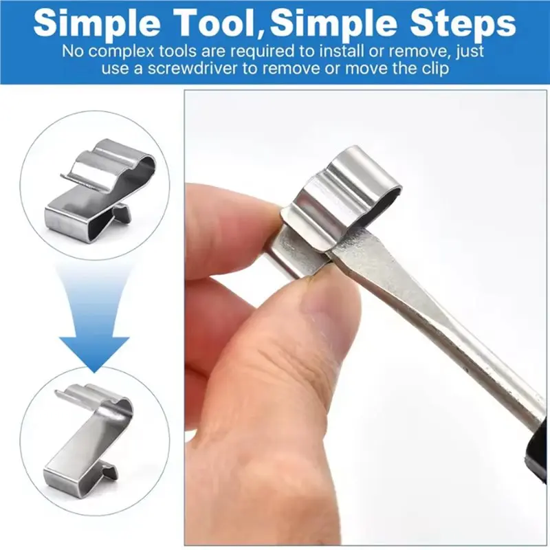ABWR-304 Stainless Steel Clips 100PCS, Trailer Frame Wire Clips Solar Panel Wire Clips Metal Cable Clips