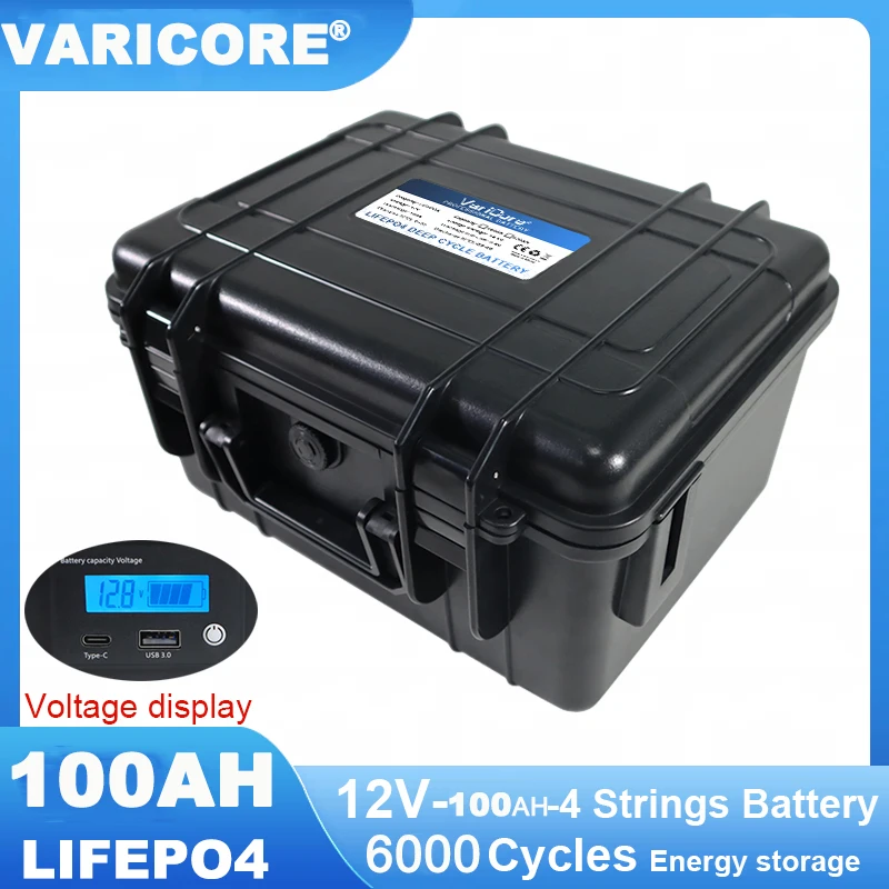 12v/12.8V 150Ah 100Ah LiFePO4 Batterij 4s Multifunctionele Draagbare koffer Batterijen voor golfkar Inverter Auto Aansteker Belastingvrij