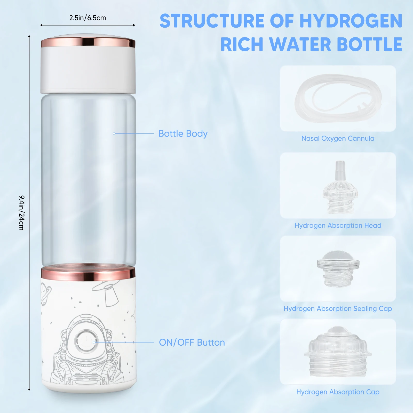 Mobile Hydrogen Ionizer For Drinking Water With Battery 350 Ml Hydrogen Generator Drinking Water Hydrogen Device Purifier