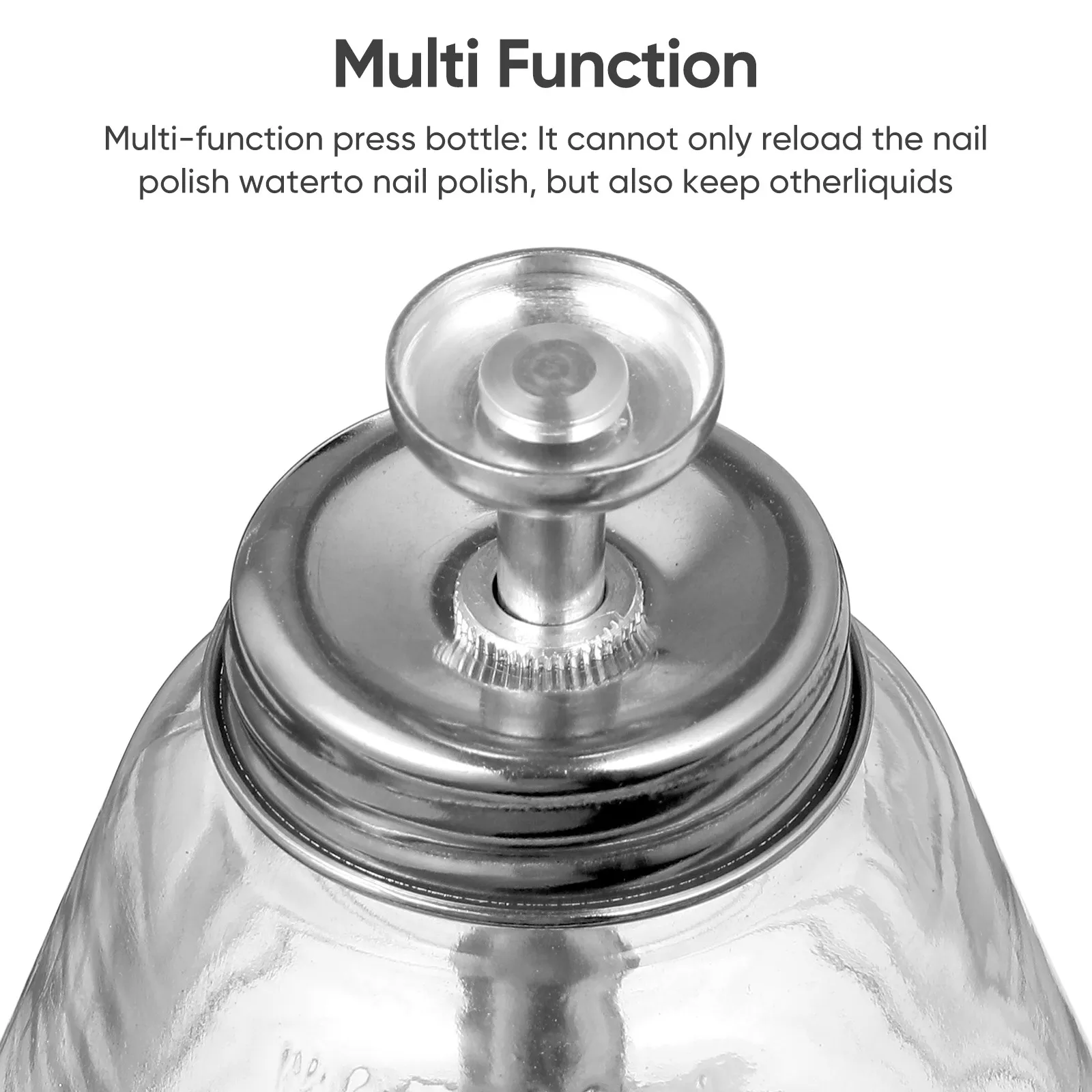 Empty Glass Pump Dispenser Bottle with Press Mechanism Ideal for Nail Polish Essential Oils and Beauty Products Clear Body