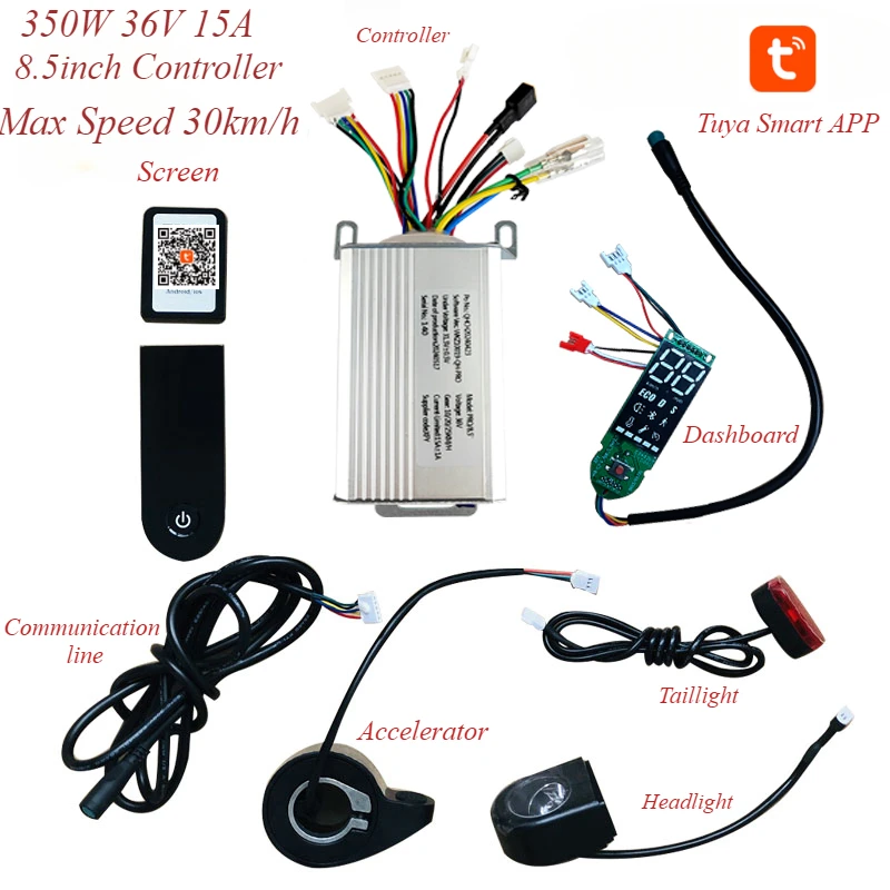 350W 36V 15A 8.5 inch Scooter Controller Motherboard Bluetooth with Tuya Smart for FOSTON X-Play DIGMA Scooter Max Speed 30 Km/h