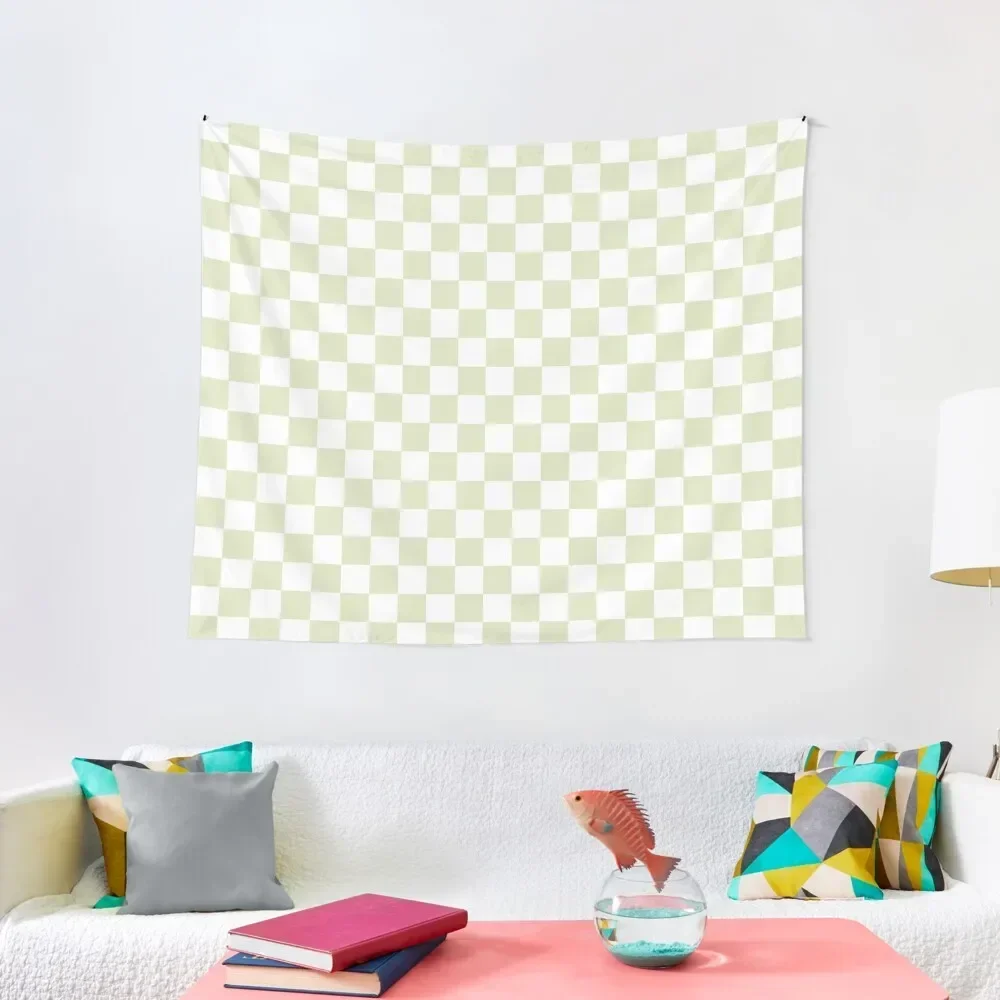 

Pastel green checked board, checked pattern, checkerboard pattern Tapestry Wall Decor Tapestry