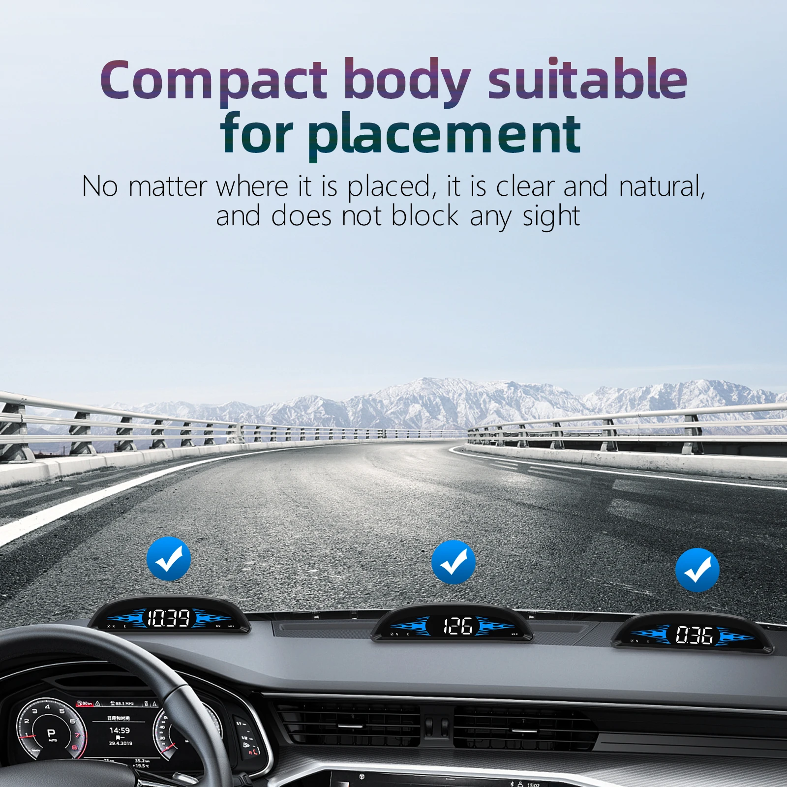 G2 عداد السرعة الرقمي GPS شاشة عرض عالمية (HUD) للسيارات، مع شاشة LCD 4 بوصة، سرعة MPH، تنبيه القيادة التعب، O